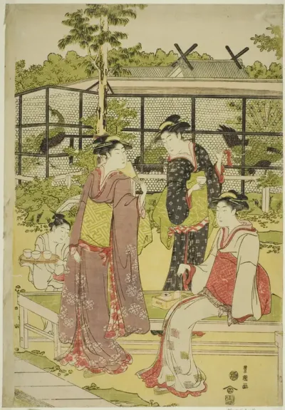 Women Visiting the Bird and Flower Teahouse (Kachojaya)