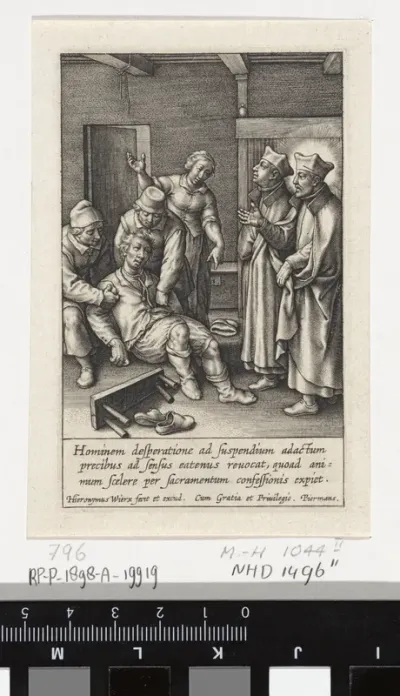 Wonderbaarlijke genezing door Ignatius van Loyola van een man die zichzelf heeft opgehangen