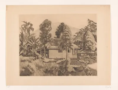 Woning in Bogor met een berg op de achtergrond