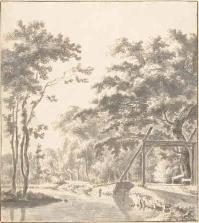 Wooded Landscape with a Drawbridge