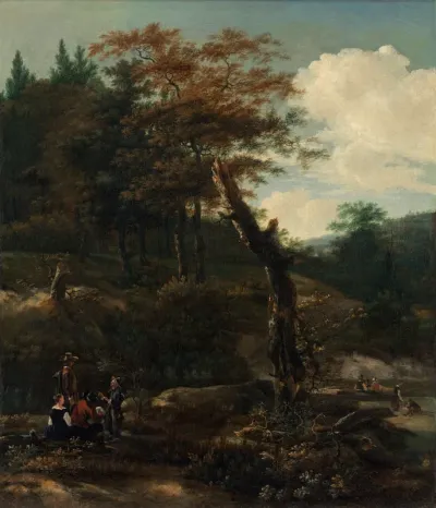 Wooded Landscape with Travelers