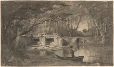 Wooded Pond by the Ancient Sluice of Levaux near Vienne