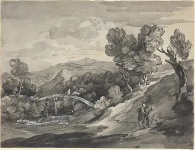 Wooded Upland Landscape with a Bridge