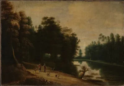 Woodland Scene by a Canal