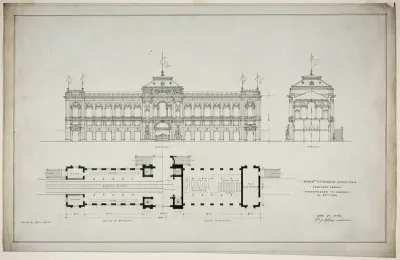 World's Colombian Exposition 60th Street Entrance, Chicago, Illinois, Plan and Elevation