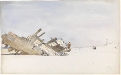Wrakhout op het strand van Renesse te Schouwen-Duivenland