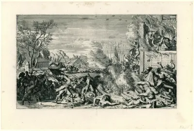 Wreedheden in een dorp in de winter, 1672