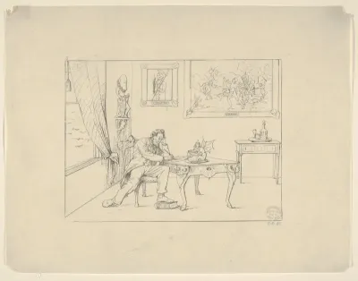 Writing the Emancipation Proclamation (from Confederate War Etchings)