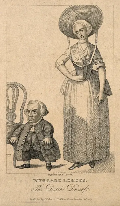 Wybrant Lolkes, a dwarf with his wife