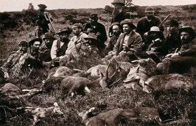 Wycombe Vale, South Africa: a group of bushbuck hunters with their kill
