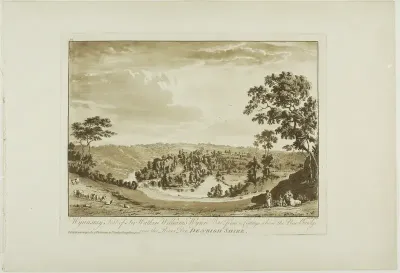 Wynnstay, Seat of Sir Watkin Williams Wynn Bart, from a Cottage above the New Bridge over the River Dee, Denbigh Shire, plate two from Twelve Views in North Wales