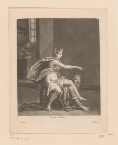 Xantippe op de rug van Socrates