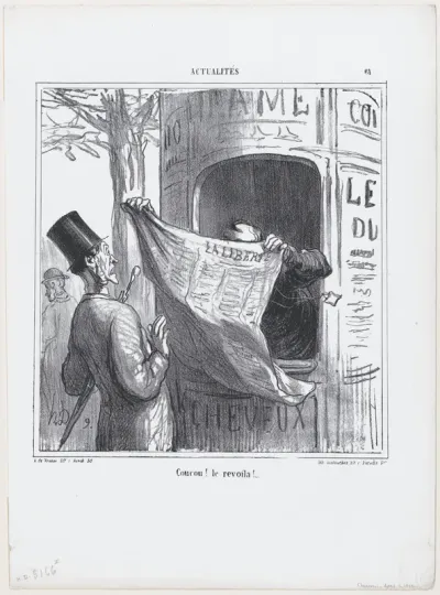 Yoohoo! here it is again!, from 'News of the day,' published in Le Charivari, April 6, 1866