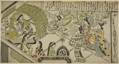 Yoshitsune's Encounter with Princess Joruri, from "The Tale of Joruri in Twelve Episodes (Joruri Junidan Zoshi)"