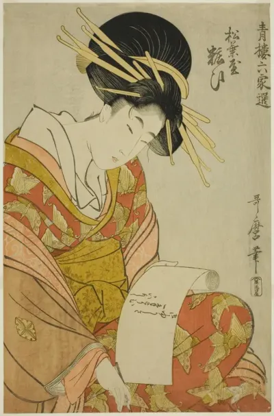 Yosooi of the Matsubaya, from the series Selections from Six Houses in Yoshiwara (Seiro rokkasen) (Matsubaya Yosooi)