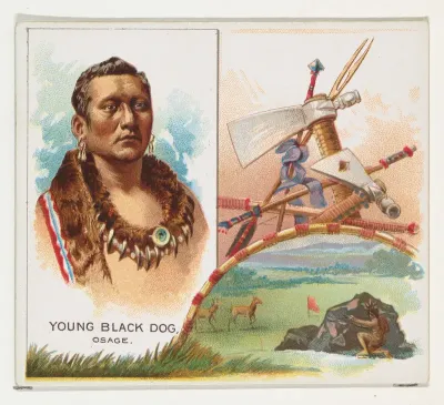 Young Black Dog, Osage, from the American Indian Chiefs series (N36) for Allen & Ginter Cigarettes