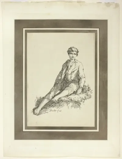 Young Boy Seated, from the first issue of Specimens of Polyautography
