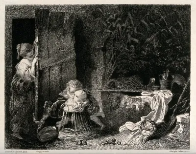 Young children playing a game of hide-and-seek