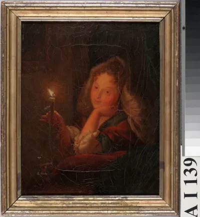 Young Girl with a Candle in Her Hand, copy after Gottfried Schalcken