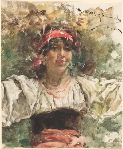Young Girl with a Red Bandana