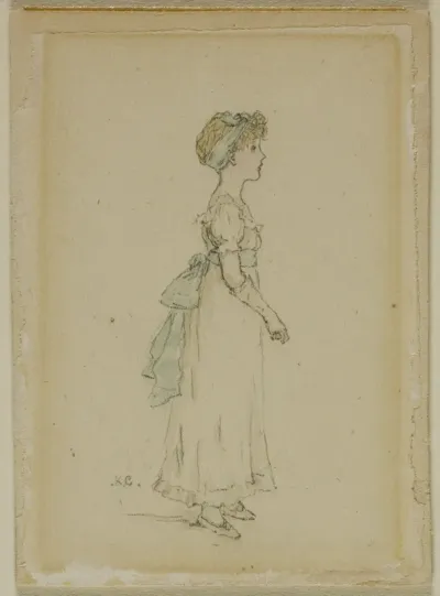 Young Girl with Blue Ribbons