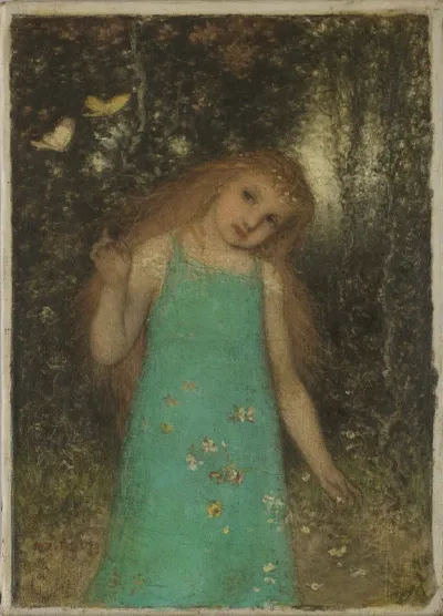 Young Girl with Butterflies