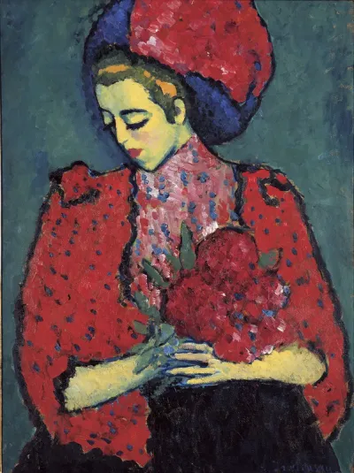 Young Girl with Peonies