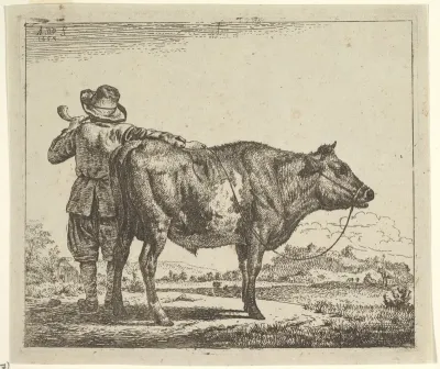 Young Herdsman with a Bull, plate 1 from "Different Animals"