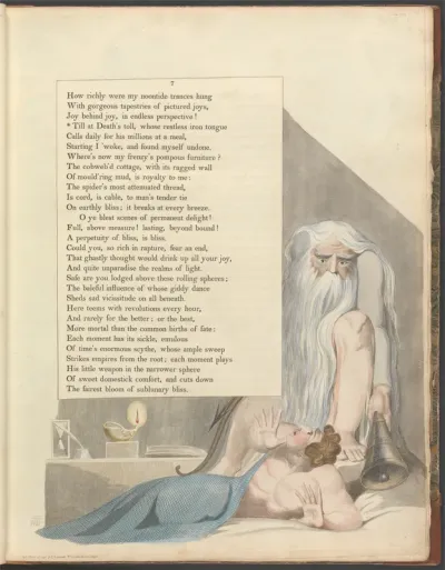Young's Night Thoughts, Page 7, "Till at Death's toll, whose restless iron tongue"