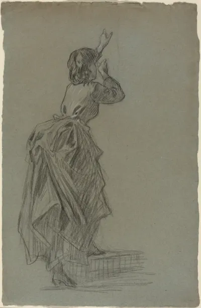 Young Woman Climbing a Step