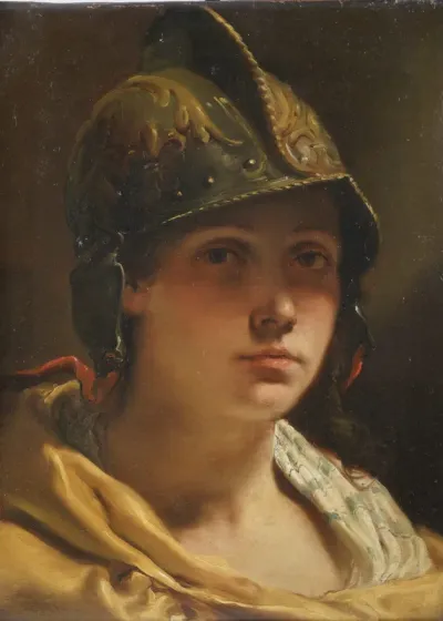 Young woman dressed as Minerva