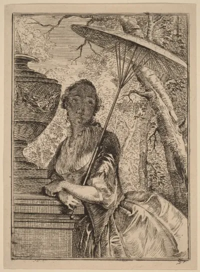 Young Woman Holding a Parasol