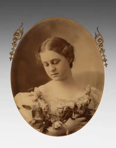 Young Woman Holding Roses