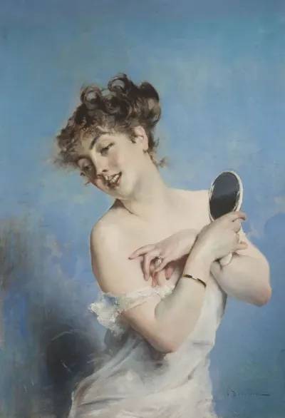 Young Woman in Déshabillé (detail)