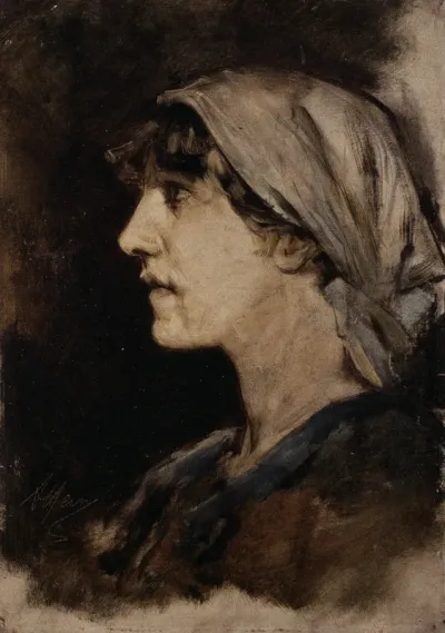 Young Woman in Profile (study)