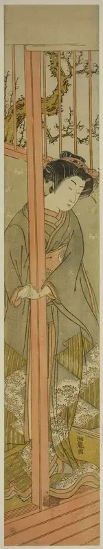 Young Woman Looking out from a Parlor