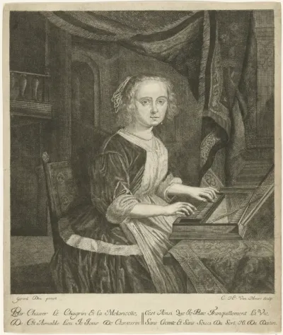 Young Woman Playing the Clavichord