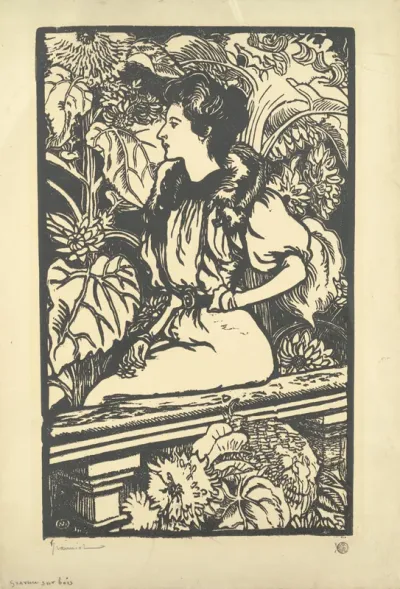 Young Woman Seated in a Garden