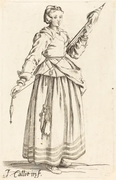 Young Woman with Distaff, Facing Right