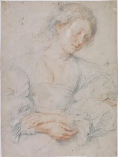 Young Woman with Folded Hands