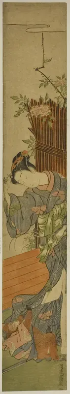 Young Woman with Pet Monkey