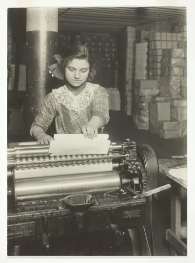 Young Worker in Paper Box Factory