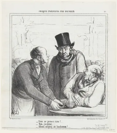 You're not having anything?, from 'Parisian sketches,' published in Le Charivari, November 2-3, 1865