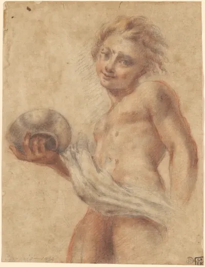 Youth Holding a Dish