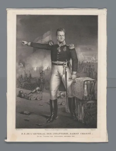 Z.E. De Lt. Generaal der Infanterie, Baron Chassé. In de Citadel van Antwerpen, december 1832