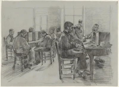Zaal in een blindeninrichting