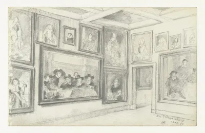 Zaal in het Trippenhuis met schilderijen