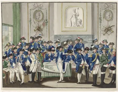 Zaal met schutters in verschillende monteringen