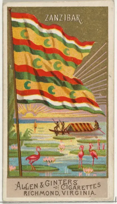Zanzibar, from Flags of All Nations, Series 2 (N10) for Allen & Ginter Cigarettes Brands