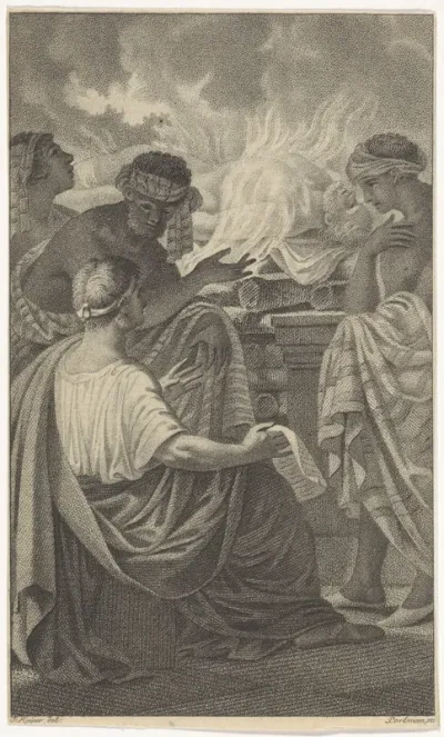 Zarmanochegas op de brandstapel